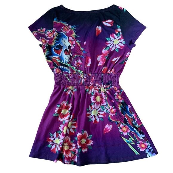 Purple Ed Hardy Blouse Size Small - Picture 3 of 8